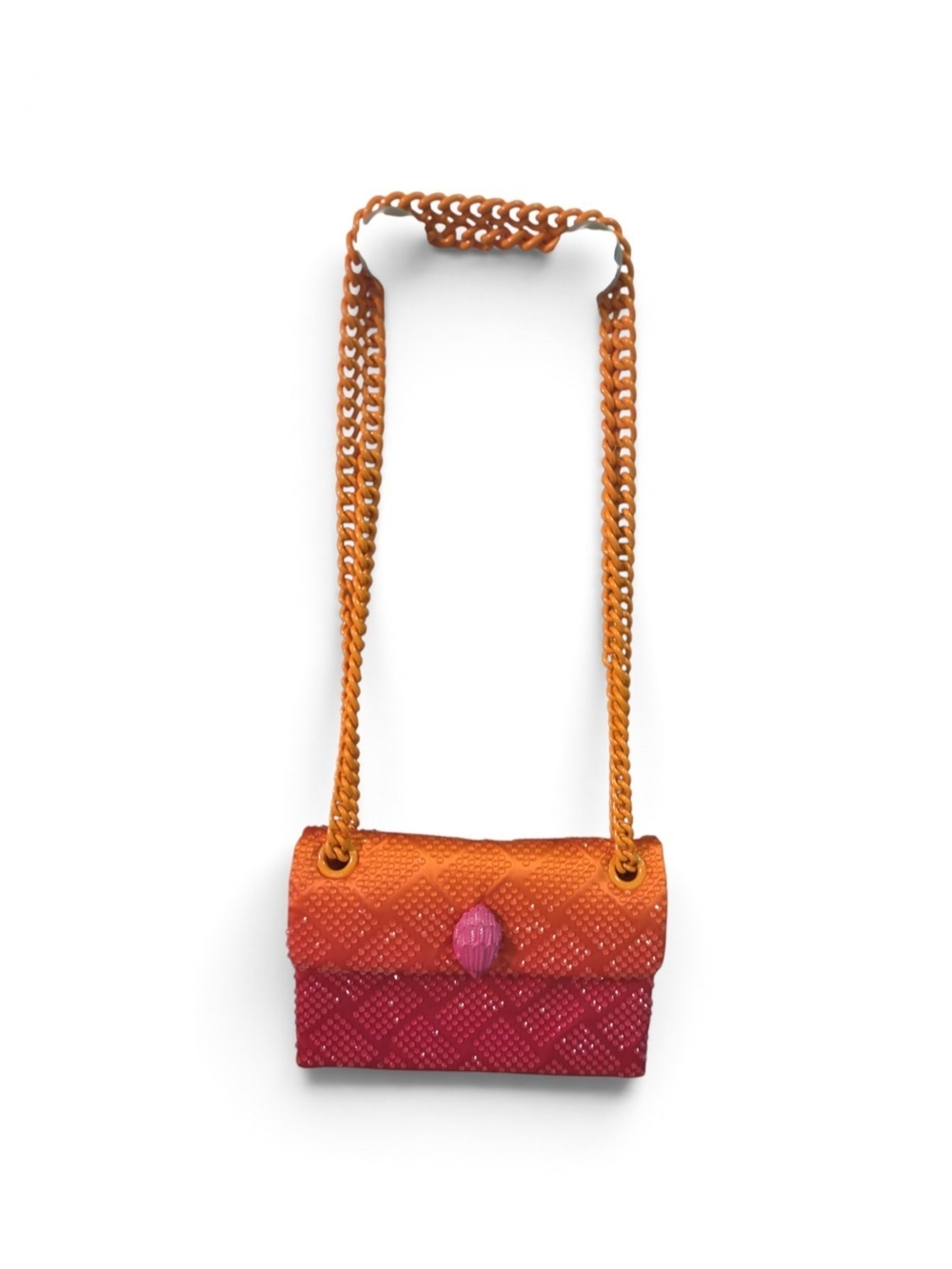 Kurt Geiger Gradient Orange to Pink Crossbody Bag with Chain Strap